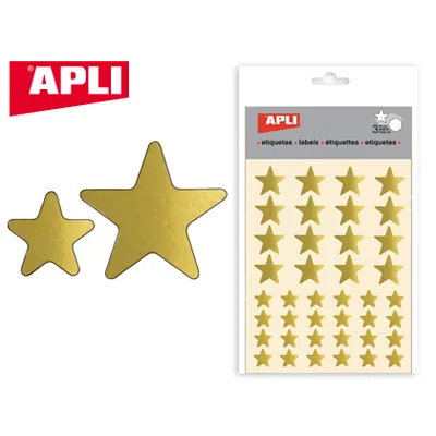 APLI Gomets Apli Estrella Oro Bolsa con 3 Hojas