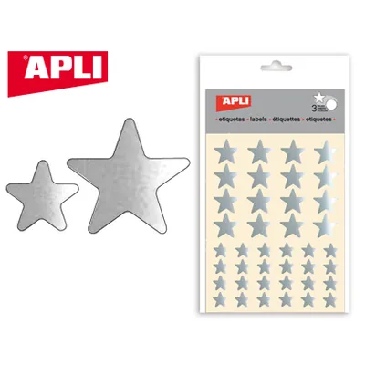 APLI Gomets Apli Estrella Plata Bolsa con 3 Hojas