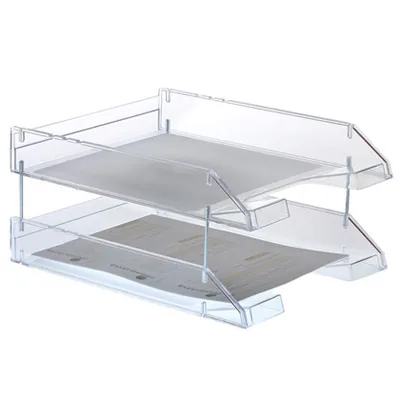 ARCHIVO 2000 Bandeja Sobremesa Archivo 2000 Plastico Transparente Cristal Sin Varillas 340X260X60 MM