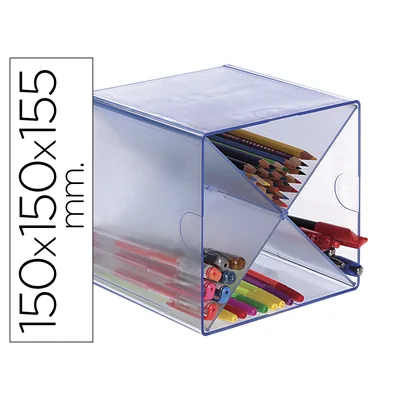 ARCHIVO 2000 Archicubo Archivo 2000 Aspa Organizador Modular Apilable Plastico Azul Tpe 150X150X150 MM Incluye 2 Clips de Sujecion