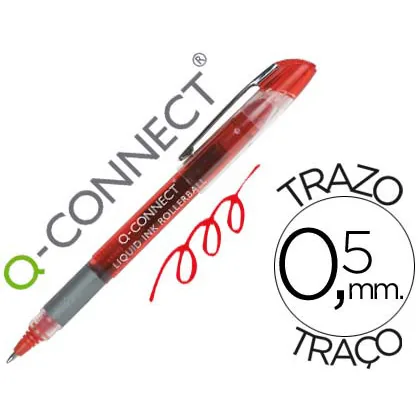 Rotulador Q-Connect Roller Ball Rojo 0,5 MM