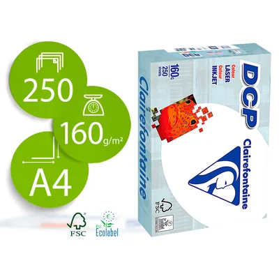 CLAIREFONTAINE Papel Fotocopiadora Clairefontaine DIN A4 160 Gramos Paquete de 250 Hojas