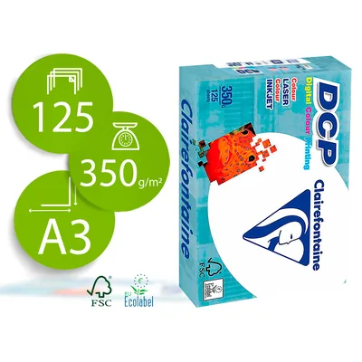 CLAIREFONTAINE Papel Fotocopiadora Clairefontaine DIN A3 350 GR Paquete de 125 Hojas
