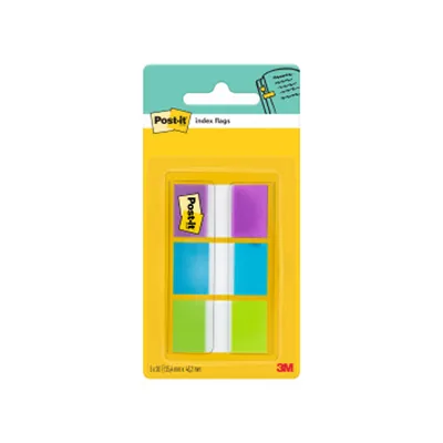 POST-IT Banderitas Separadoras Post-index 680-ROY Verde Azul y Violeta Dispensador Funda 3X20