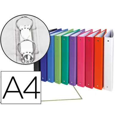 EXACOMPTA Carpeta de 2 Anillas 30MM Redondas Exacompta A4 Carton Forrado Colores Surtidos