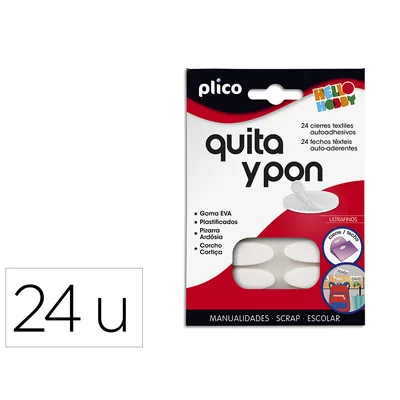 PLICO Velcro Adhesivo Ovalado Plico Quita y Pon Blister de 24 Unidades