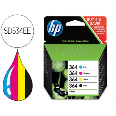HP Ink Jet Hp 364 3070A B8550 C53244/5380/63244/6380/510A D5460/B010A/109A/109D/F/209A C210A/C 5520/6520COLOR+NEGRO