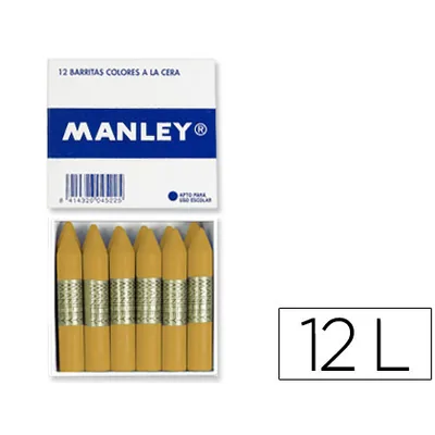 MANLEY Lapices Cera Manley Unicolor Ocre Madera n.64 Cajade 12 Unidades