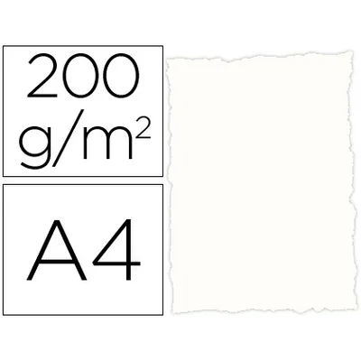 MICHEL Papel Pergamino DIN A4 Troquelado 200 GR Color Rustico Blanco Paquete de 25 Hojas