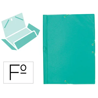 PLA Carpeta Liderpapel Gomas Tres Solapas Plastico Folio Color Verde