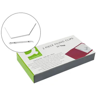 Q-CONNECT Encuadernador Fastener Q-Connect Plateado Caja de 50 Unidades