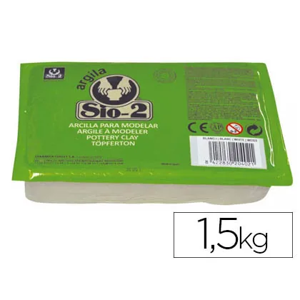 Arcilla Argila SIO-2 Color Blanco Paquete de 1,5 KG