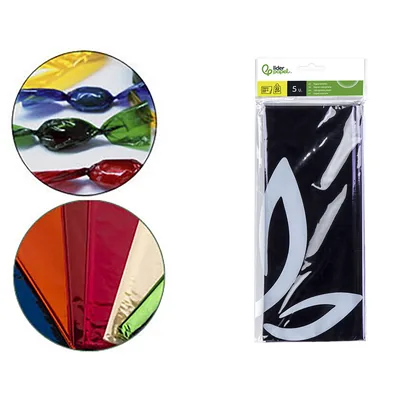 LIDERPAPEL Papel Celofan Liderpapel 50X70 CM 22 G Bolsa de 5 Hojas Violeta