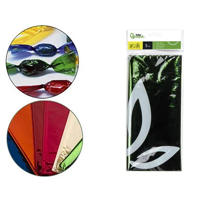 LIDERPAPEL Papel Celofan Liderpapel 50X70 CM 22 G Bolsa de 5 Hojas Verde