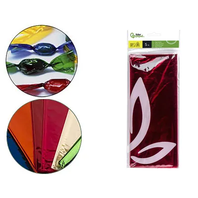 LIDERPAPEL Papel Celofan Liderpapel 50X70 CM 22 G Bolsa de 5 Hojas Rosa