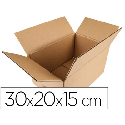 Q-CONNECT Caja para Embalar Q-Connect Americana Carton Reciclado Canal Simple 5 MM Color Kraft 300X200X150 MM