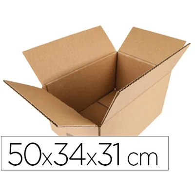 Q-CONNECT Caja para Embalar Q-Connect Americana Carton Reciclado Canal Simple 5 MM Color Kraft 500X340X310 MM