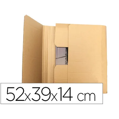 Q-CONNECT Caja para Embalar Libros Q-Connect Carton Reciclado Canal Simple 3 MM Color Kraft 520X390X140 MM