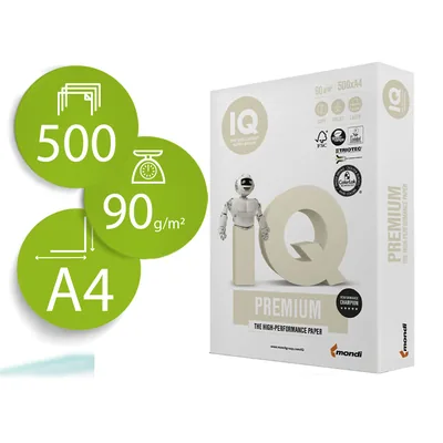 IQ PREMIUM Papel Fotocopiadora Iq Premium DIN A4 90 Gramos Paquete de 500 Hojas