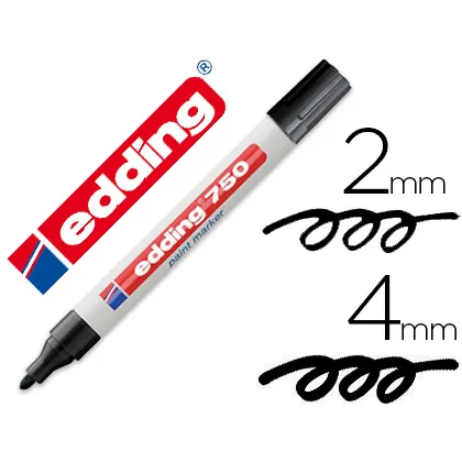 Rotulador Edding Punta Fibra 750 Negro Punta Redonda 2-4 MM