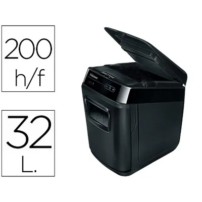 FELLOWES Destructora de Documentos Fellowes Automax 200C Capacidad de Corte 200 Hojas Destruye Clips Tarjetas y CD