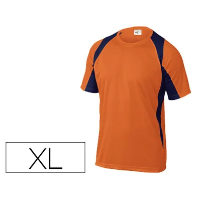 DELTAPLUS Camiseta Deltaplus Poliester Manga Corta Cuello Redondo Tratamiento Secado Rapido Color Naranja-marino Talla Xl