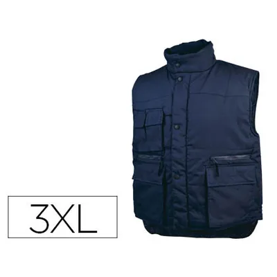 DELTAPLUS Chaleco Deltaplus Multibolsillos con Cremallera Cintura Elastica Color Azul Naranja Talla 3XL