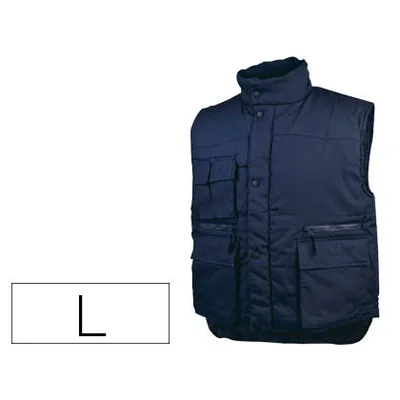 DELTAPLUS Chaleco Deltaplus Multibolsillos con Cremallera Cintura Elastica Color Azul Naranja Talla L