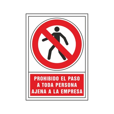 SYSSA Pictograma Syssa Señal de Prohibicion Prohibido el Paso a Toda Persona Ajena a la Empresa en Pvc 245X345 MM