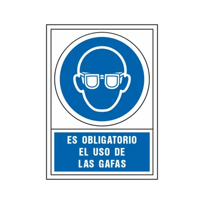 SYSSA Pictograma Syssa Señal de Obligacion Es Obligatorio el Uso de las Gafas en Pvc 245X345 MM