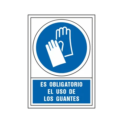 SYSSA Pictograma Syssa Señal de Obligacion Es Obligatorio el Uso de los Guantes en Pvc 245X345 MM