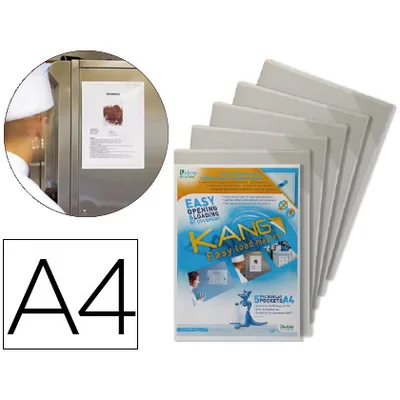 DJOIS Funda de Presentacion Djois Magnetica Rigida y Anti Reflejo DIN A4 Pack de 5 Unidades