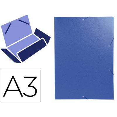 EXACOMPTA Carpeta Exacompta Gomas Carton Simil-prespan Tres Solapas DIN A3 Azul