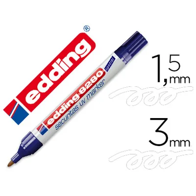 EDDING Rotulador Edding Marcador de Seguridad Visible Bajo la Luz Ultravioleta Punta Redonda 1,5 MM
