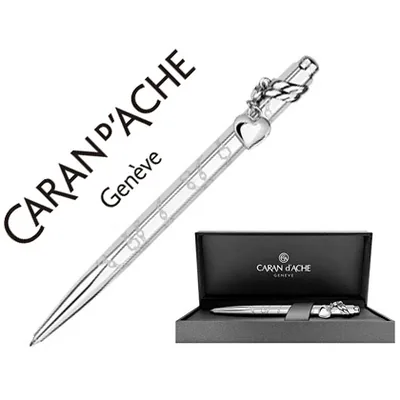CARAN D' ACHE Boligrafo Caran D'ache Ecridor Mademoiselle Placado Paladio Corazon con Estuche Punta Media