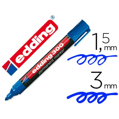 EDDING Rotulador Edding Marcador Permanente 300 Azul Punta Redonda 1,5-3 MM Recargable