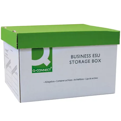 Q-CONNECT Cajon Q-Connect Carton para 3 Cajas Archivo Definitivo A4 Lomo 100 MM Montaje Automaticomedidas Interior 327X387X250MM