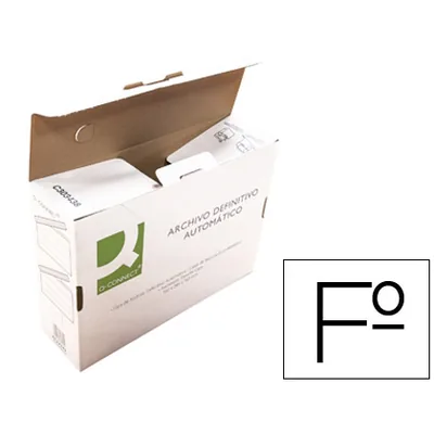 Q-CONNECT Caja Archivo Definitivo Q-Connect Folio Carton Reciclado Cierre con Lengueta 255X360X100 MM
