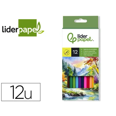 LIDERPAPEL Lapices de Colores Acuarelables Liderpapel Caja de 12 Unidades Colores Surtidos