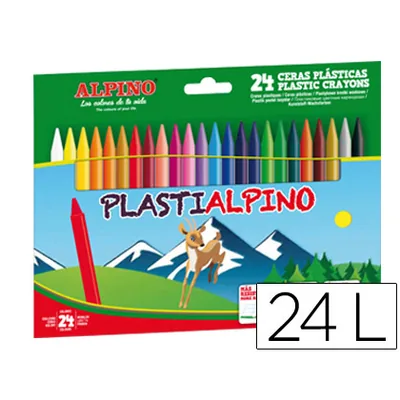ALPINO Lapices Cera Alpino Plasti Caja de 24 Unidades Colores Surtidos