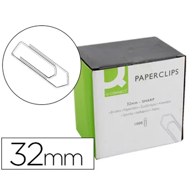 Q-CONNECT Clips Niquelados Q-Connect 32 MM Caja de 1000 Unidades