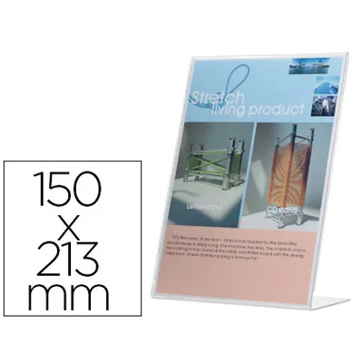 Q-CONNECT Expositor Sobremesa Q-Connect con Forma de L Metacrilato 150X213 MM