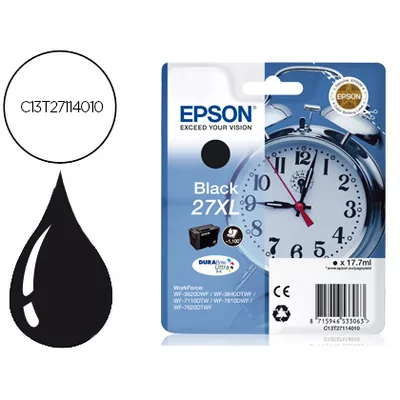 EPSON Ink-jet Epson 27XL Wf 3620 / 3640 / 7110 / 7610 / 7620 Negro -1.100 Pag-