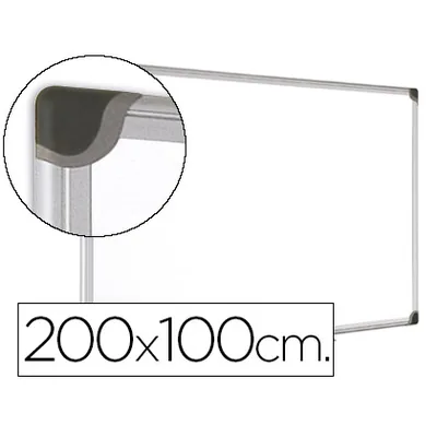 BI-OFFICE Pizarra Blanca Bi-Office Magnetica Maya W Ceramica Vitrificada Marco de Aluminio 200 X 100 CM con Bandeja para