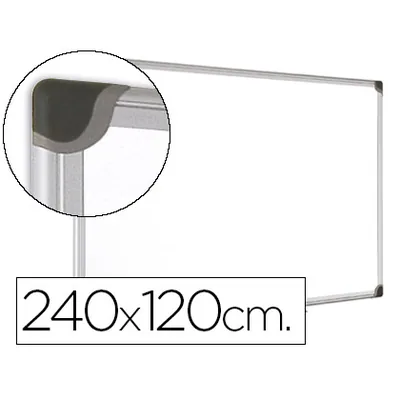 BI-OFFICE Pizarra Blanca Bi-Office Magnetica Maya W Ceramica Vitrificada Marco de Aluminio 240 X 120 CM con Bandeja para