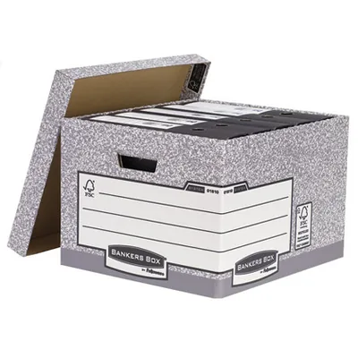 FELLOWES Cajon Fellowes Carton Reciclado para Almacenamiento de Archivo Capacidad 4 Cajas de Archivo Tamaño Folio