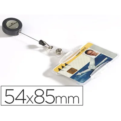 DURABLE Identificador con Cordon Extensible Durable para 1 Tarjeta Uso Vertical/diseño Abierto Horizontal 54X85 MM