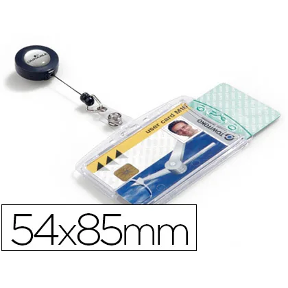 Identificador con Cordon Extensible Durable para 2 Tarjetas Vertical/horizontal 54X85 MM