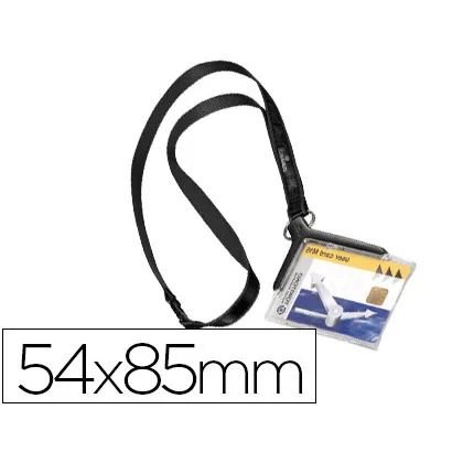 Identificador con Cordon Textil Durable Acrilico para 1 Tarjeta 54X85 MM