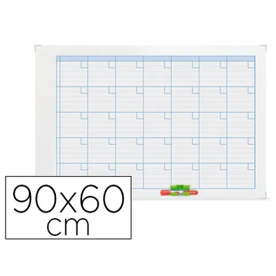 NOBO Planning Magnetico Nobo Mensual Rotulable Marco Metalico 90X60 CM